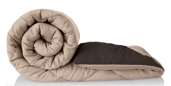 Relaxfeel 250 GSM Premium Luxury 5 Star Microfibre Reversible Soft Plain Quilted 90x100 Inch Double Bed Comforter / Quilt / Duvet / Razai / Rajai ( Brown & Beige ) - Free Size, Brown/ Beign, Microfiber, Rajai, Pack of1